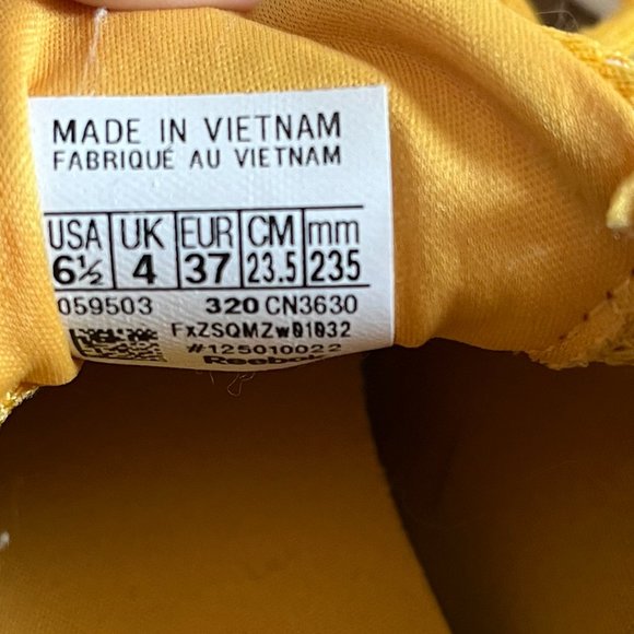 *Reebok* Yellow Classic Nylon Sneakers | Fierce Gold & White | 6.5 | Gently Used - Picture 8 of 12
